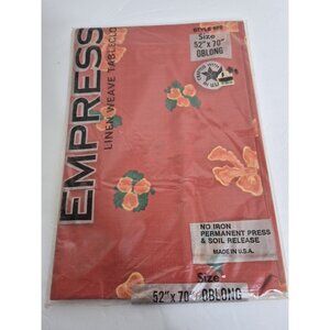Vintage EMPRESS Linen Weave Tablecloth Size 52"×70" NEW